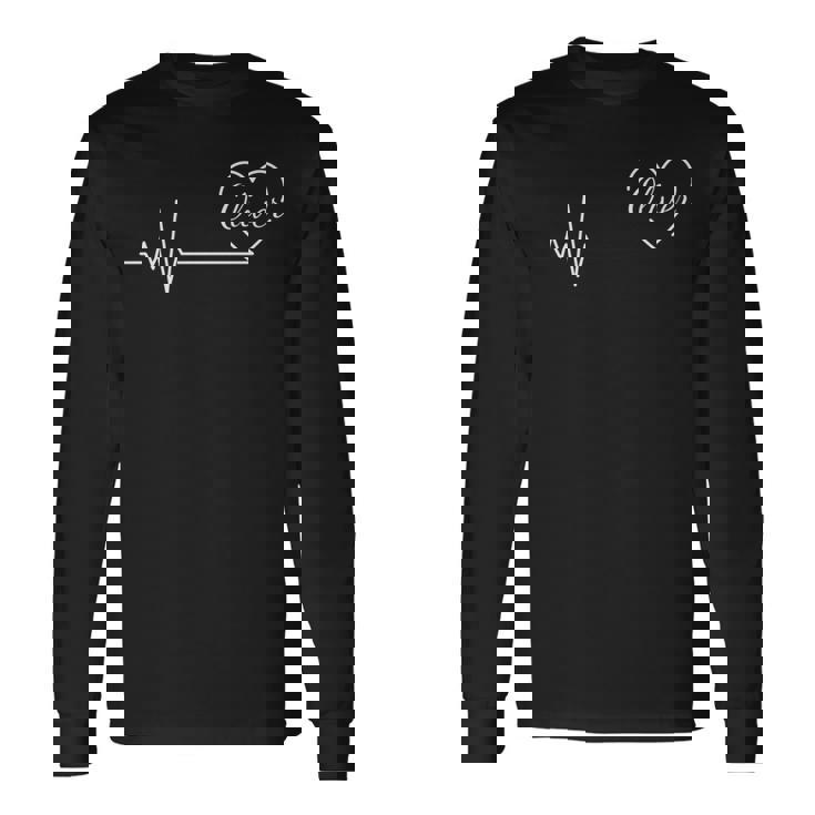 Love Oliver Personalized Name Family Heartbeat Heart Pulse Long Sleeve T-Shirt