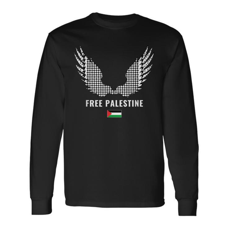 I Love Palestine Free Palestine Gaza Flag Palestinian Scarf Long Sleeve T-Shirt