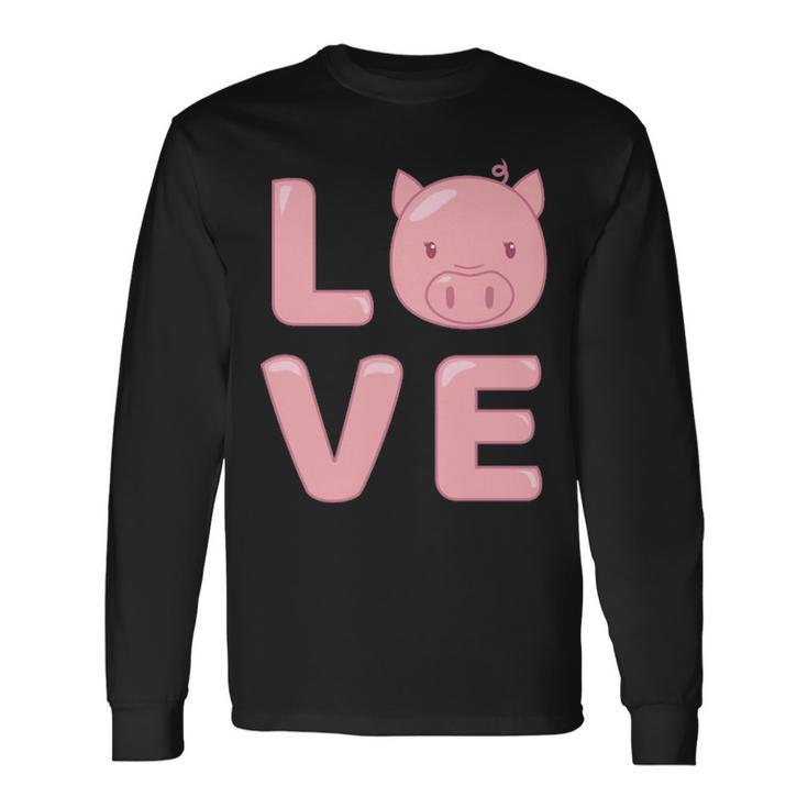 I Love Pig Face Cute Animal Long Sleeve T-Shirt