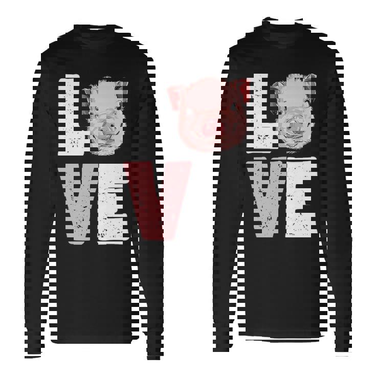 I Love Pigs Pig Lover Long Sleeve T-Shirt | Mazezy
