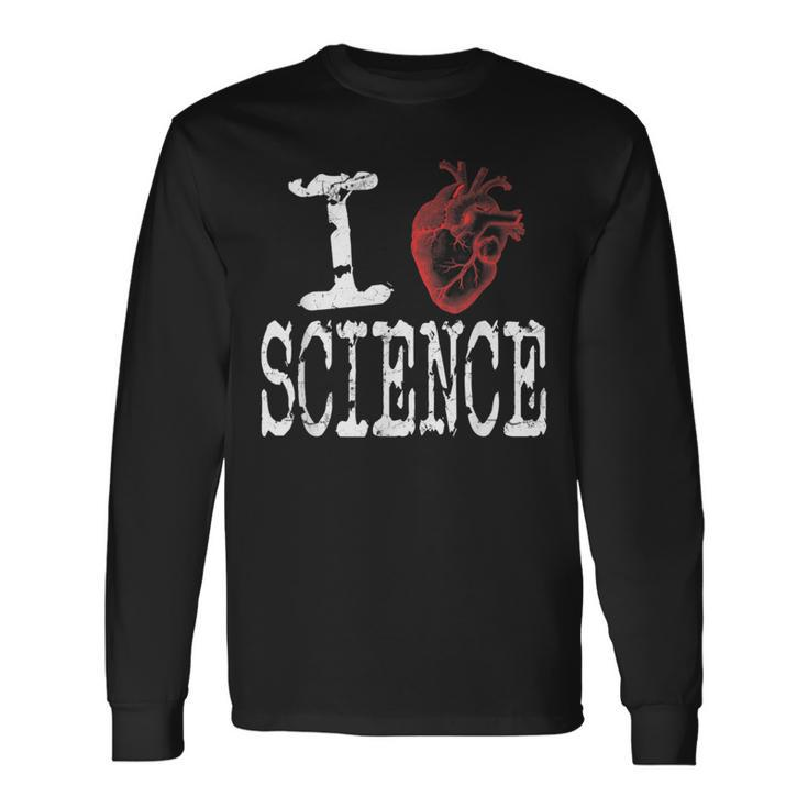 I Love Science Cool Heart Graphic Awesome Science Lover Long Sleeve T-Shirt