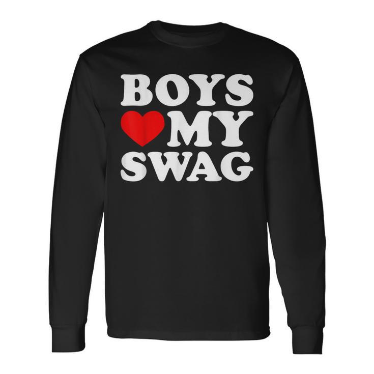 Love My Swag Boys Heart Hip HopLangarmshirts Geschenkideen