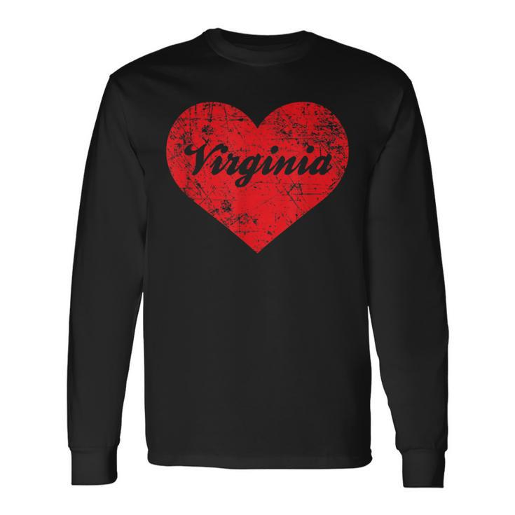I Love Virginia Heart Southern State Pride Long Sleeve T-Shirt