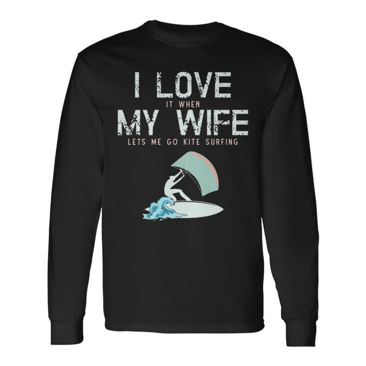 I Love My Wife Kite Surfing Long Sleeve T-Shirt