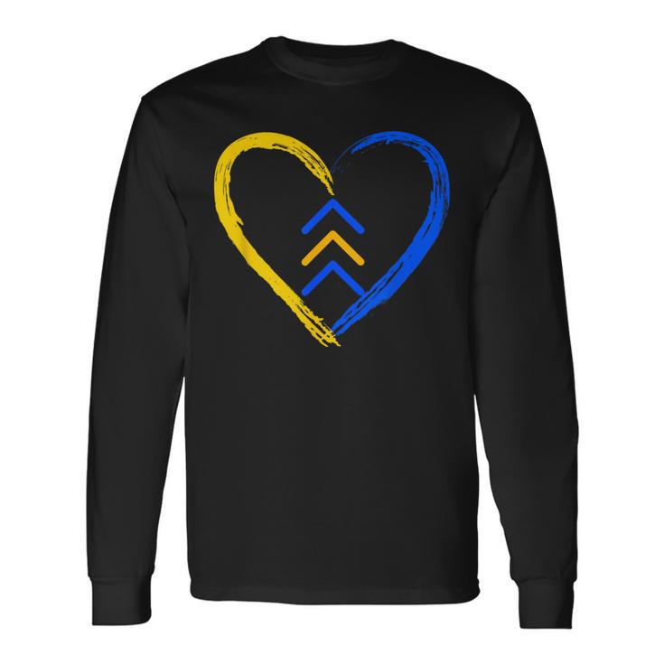 Love World Down Syndrome Awareness Day 3 Arrows In Heart Long Sleeve T-Shirt