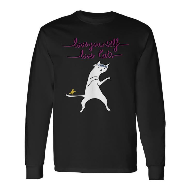 Love Yourself Dear Cats Artistic And Stylish Kung Fu Cat Long Sleeve T-Shirt