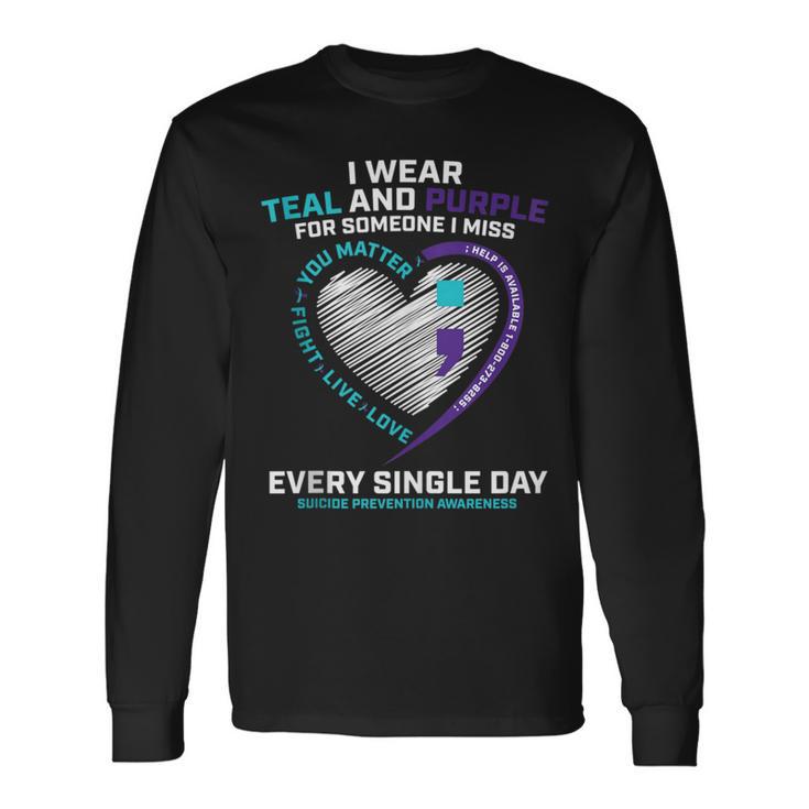 In Loving Memory Semi Colon Suicide Prevention Awareness Long Sleeve T-Shirt