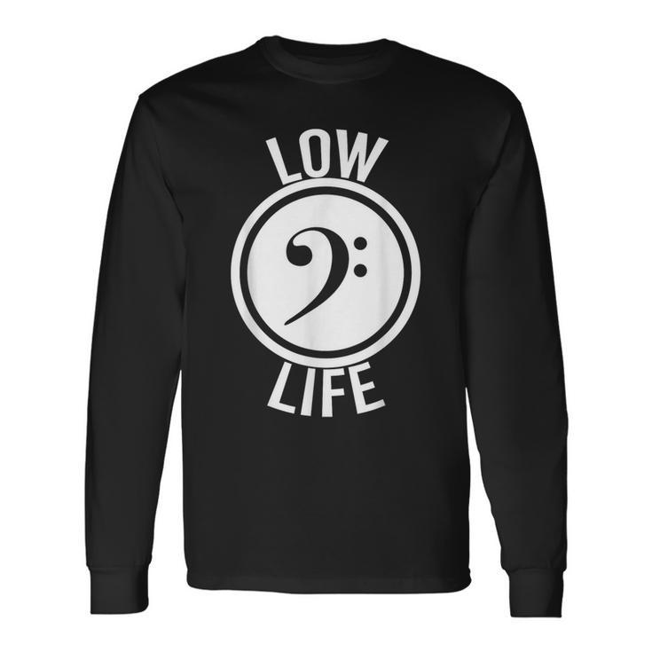 Low Life Bass Clef Guitar Player Music F-Clef Long Sleeve T-Shirt