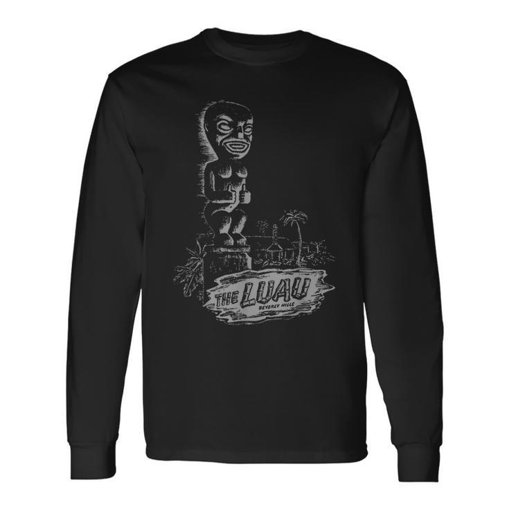 The Luau Beverly Hills California Vintage Tiki Bar Long Sleeve T-Shirt