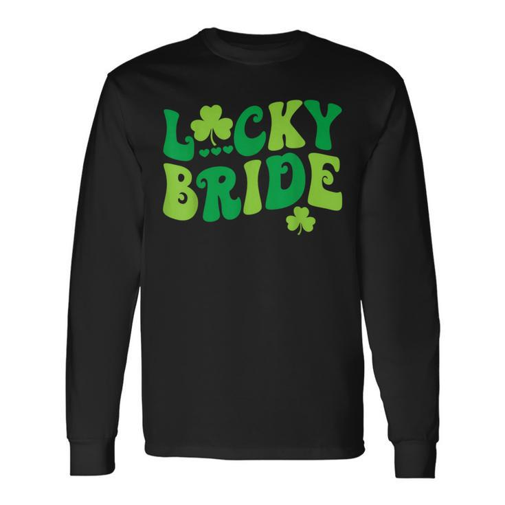 Lucky Bride Groom Couples Matching Wedding St Patrick's Day Long Sleeve T-Shirt