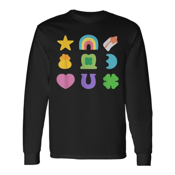 Lucky Cereal Marshmallow Shapes Magically Charms Delicious Long Sleeve T-Shirt