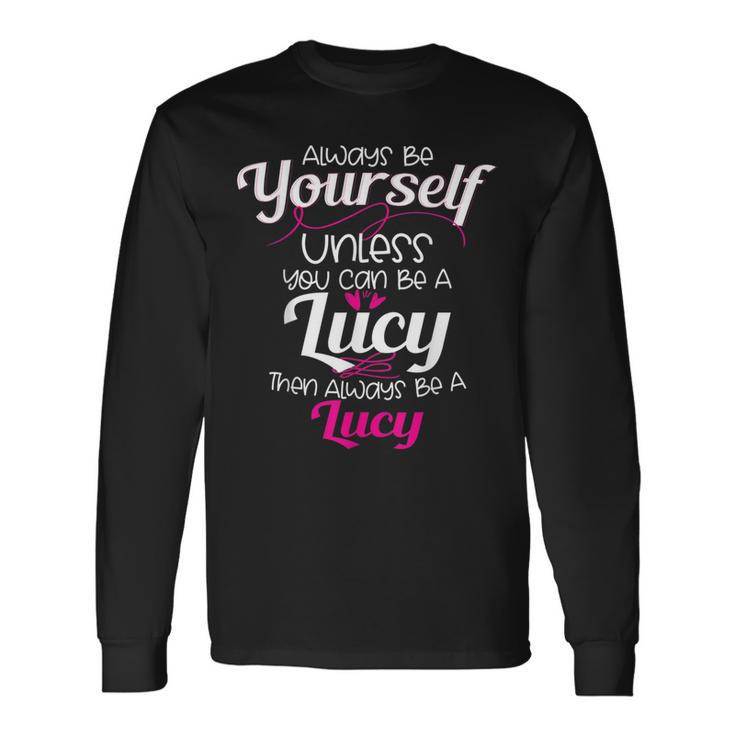 Lucy Name Personalized Christmas Present Her Long Sleeve T-Shirt
