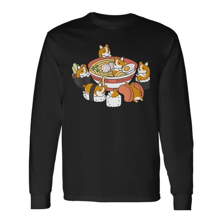 Lustiges Katzen-Ramen Langarmshirts, Cartoon-Katzen mit Nudelschüssel Geschenkideen