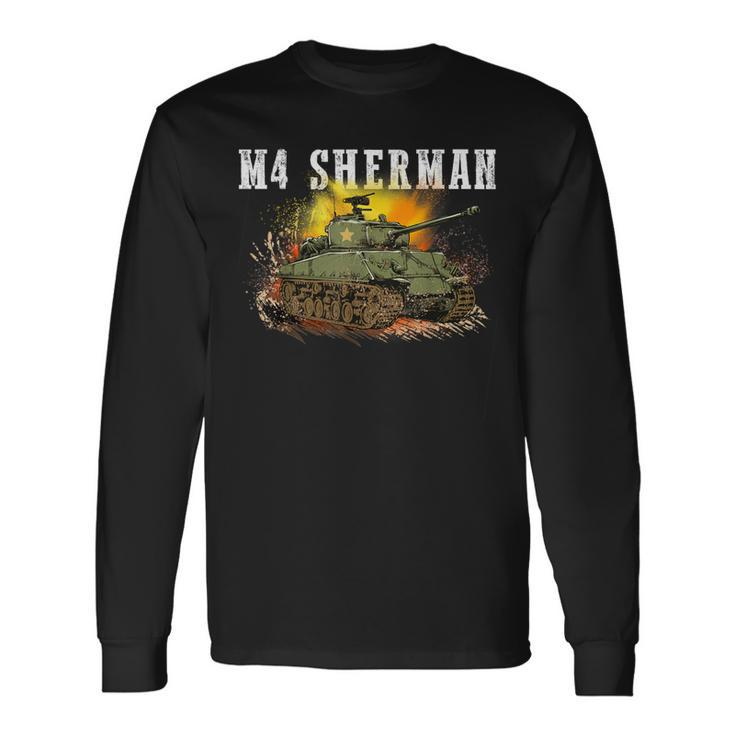 M4 Sherman The Ww2 Tank A Wwii Army Tank For Military Boys Long Sleeve T-Shirt