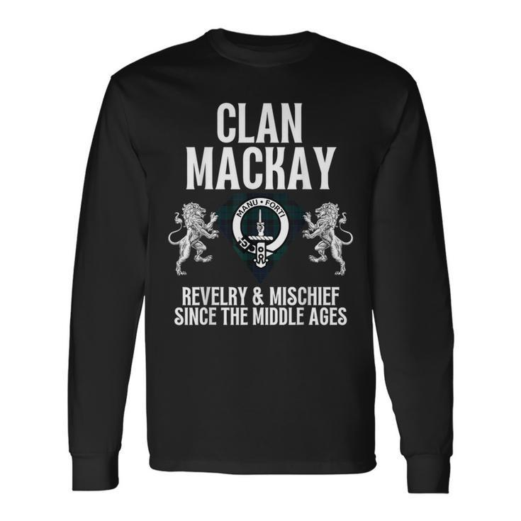 Mackay Clan Scottish Name Coat Of Arms Tartan Family Party Long Sleeve T-Shirt