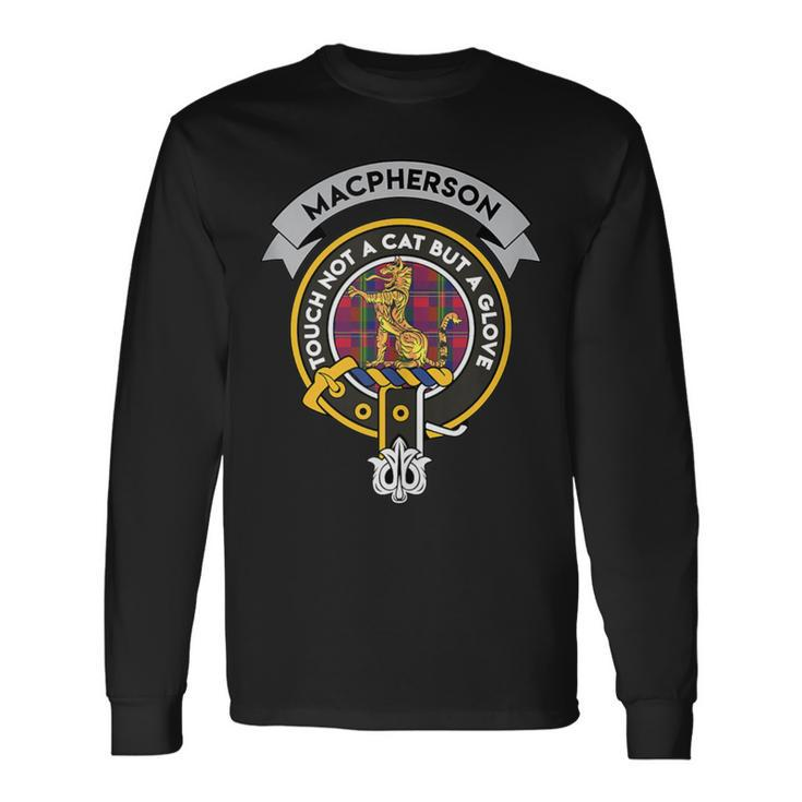 Macpherson Clan Badge Scottish Tartan Long Sleeve T-Shirt