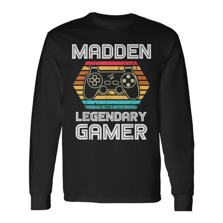 Madden Legendary Video Gamer Custom Name Personalized Gaming Long Sleeve T-Shirt