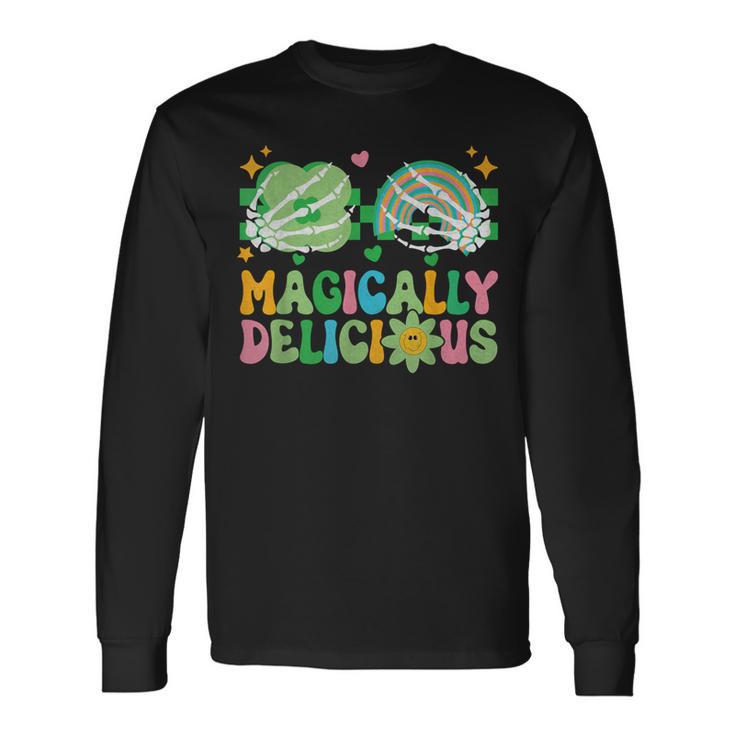 Magically Delicious Hippie St Patrick's Day Skeleton Charms Long Sleeve T-Shirt