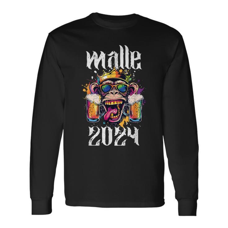 Malle 2024 Affe König Mallorca Crew Bier Urlaub Spruch Langarmshirts Geschenkideen