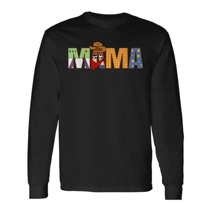 Mama Birthday Boy Western Rodeo Family Party Decorations Long Sleeve T-Shirt