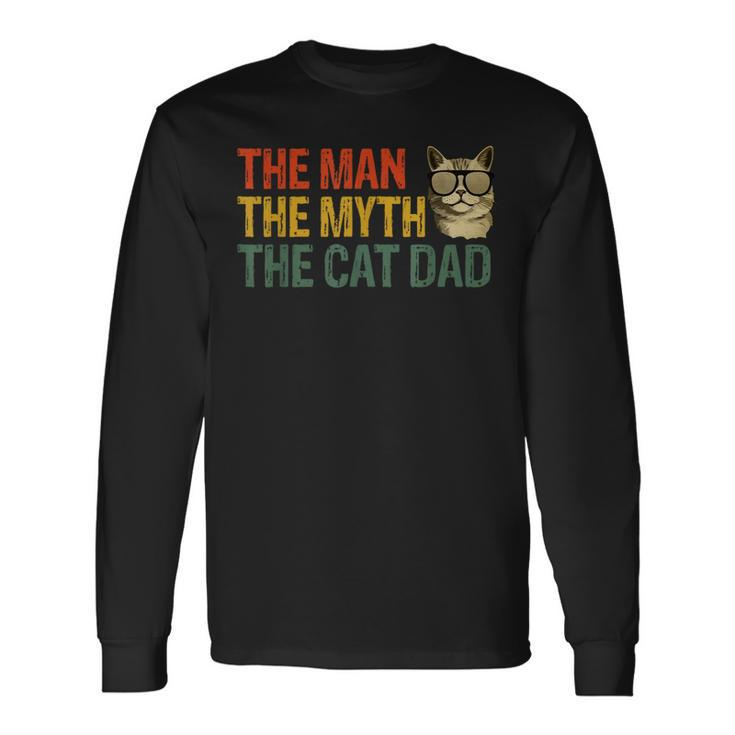 The Man The Myth The Cat Dad Cat Daddy Vintage Long Sleeve T-Shirt