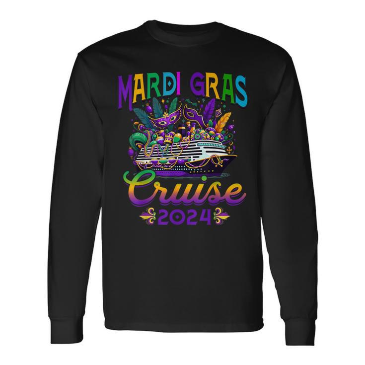 Mardi Gras Carnival Cruise 2024 Cruising Mask Ship Party Long Sleeve T-Shirt