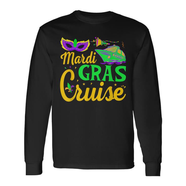 Mardi Gras Cruise New Orleans Carnival Mask Fat Tuesdays Long Sleeve T-Shirt