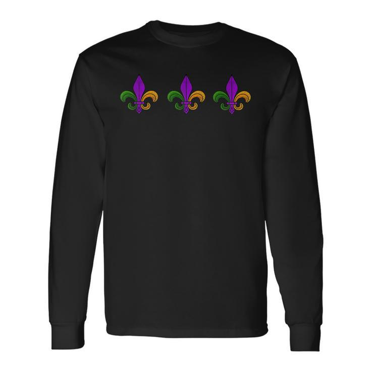 Mardi Gras Fleur De Lis Nola New Orleans & Louisiana Long Sleeve T-Shirt Gifts ideas