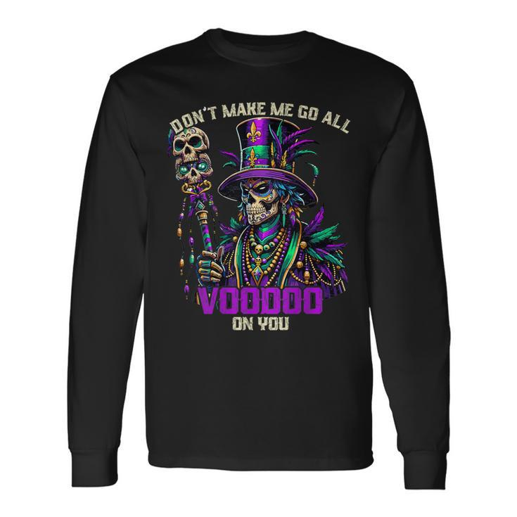 Mardi Gras Priest Top Hat New Orleans Witch Doctor Voodoo Long Sleeve T-Shirt