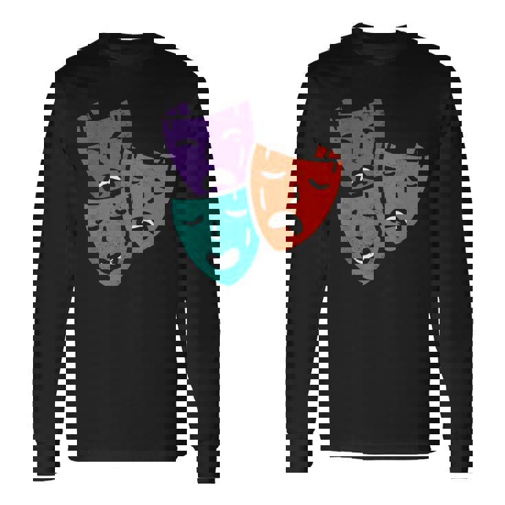 Máscaras De Teatro De Época I Actores I Teatro Camiseta de manga larga