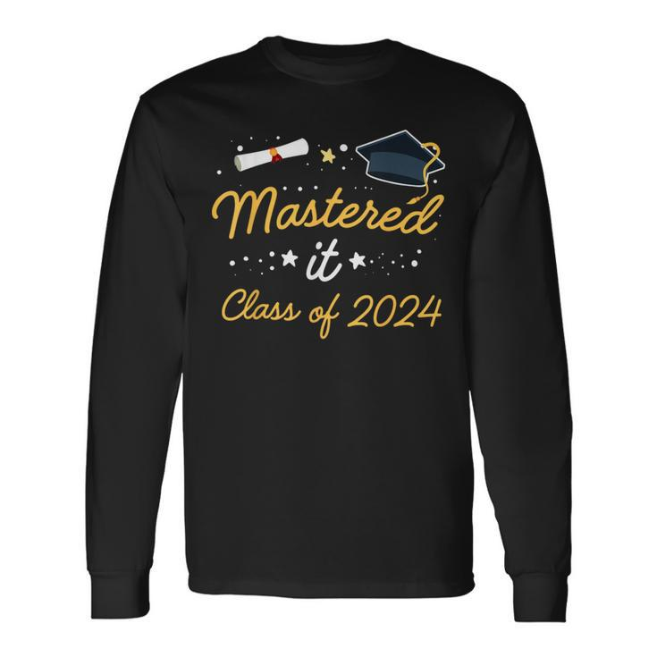 I Mastered It Masters Graduation Class Of 2024 College Grad Long Sleeve T-Shirt