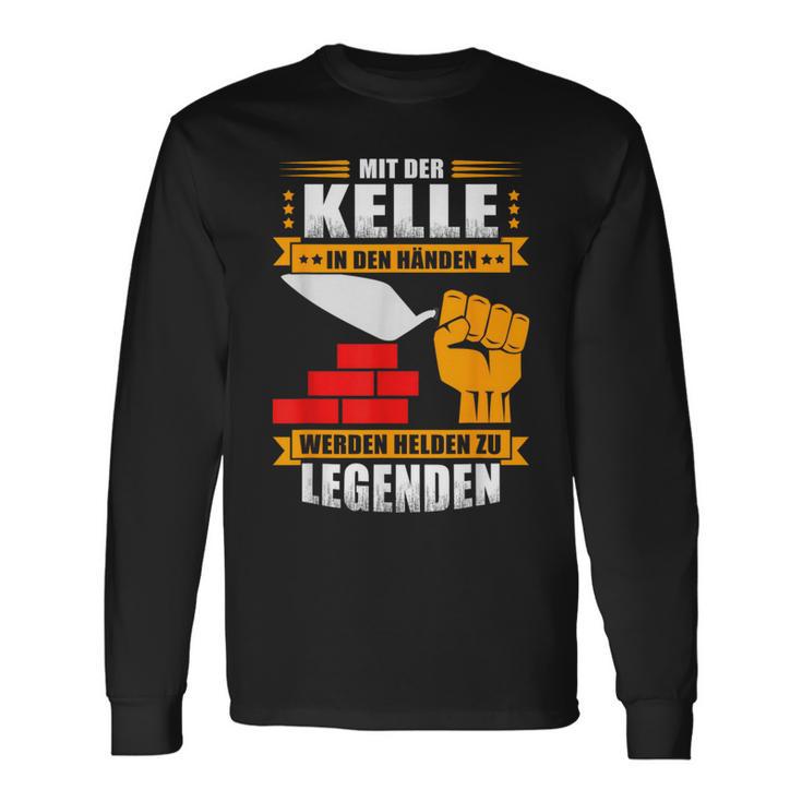 Maurer-Helden Langarmshirts Mit Der Kelle in Den Händen für Herren Geschenkideen