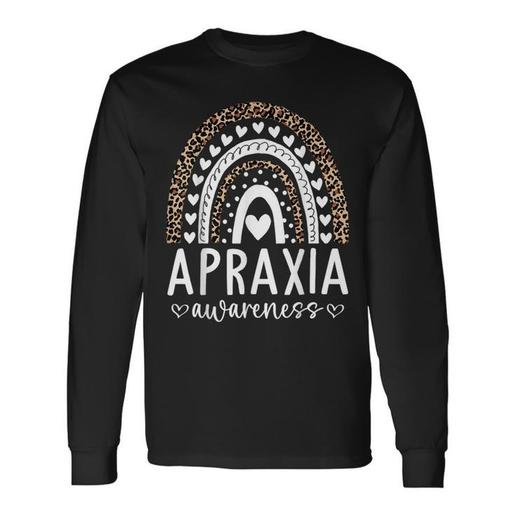 In May We Wear Blue Apraxia Awareness Month Long Sleeve T-Shirt