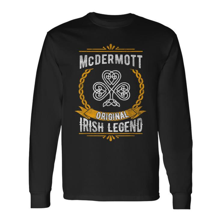 Mcdermott Irish Name Vintage Ireland Family Surname Long Sleeve T-Shirt