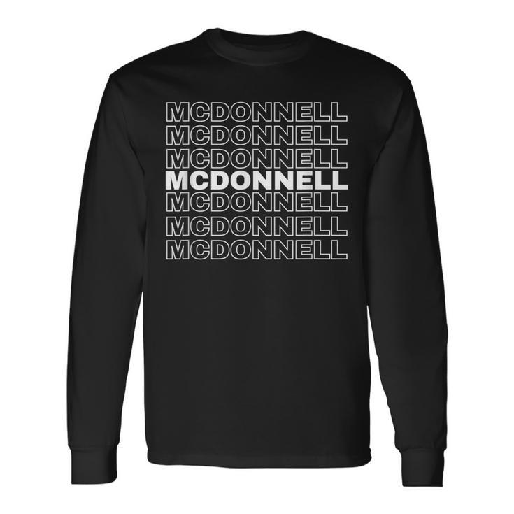 Mcdonnell Proud Family Retro Reunion Last Name Surname Long Sleeve T-Shirt