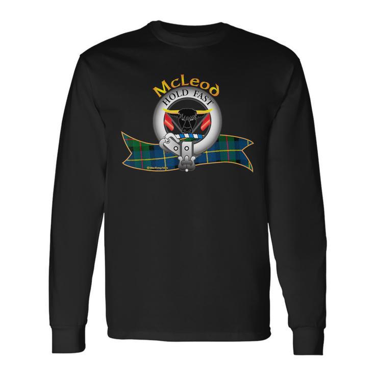 Mcleod Clan Tartan Crest Motto Long Sleeve T-Shirt