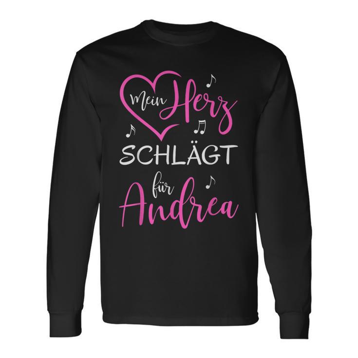 Mein Herz Schlägt Für Andrea I Love Andrea Ich Liebe Andrea Langarmshirts Geschenkideen