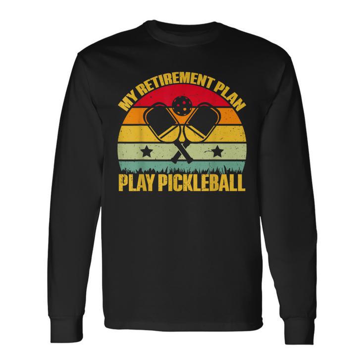 Meine Altersvorsorge Spielen Sie Pickleball Paddleball Player Lustig Langarmshirts Geschenkideen