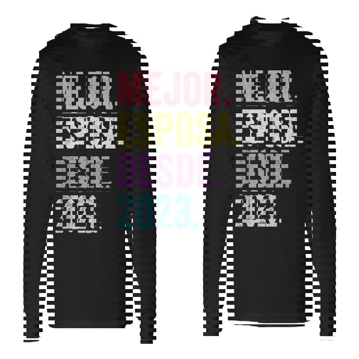 Mejor Esposa Desde 2023 1 Aniversario De Boda 1 Año Camiseta de manga larga