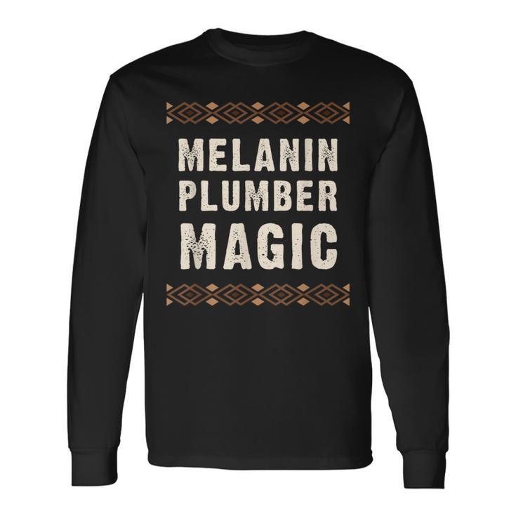 Melanin Black Pride Plumber Magic Junenth Long Sleeve T-Shirt