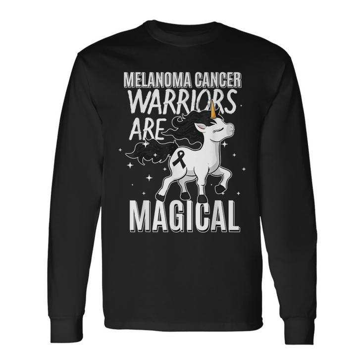 Melanoma Cancer Magical Unicorn Black Ribbon Dermatologist Long Sleeve T-Shirt Gifts ideas