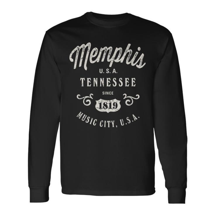 Memphis Tennessee Usa Vintage Long Sleeve T-Shirt