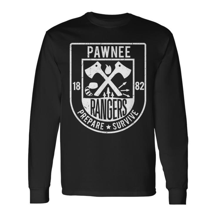 Men's Pawnee Rangers Goddesses Scout White Vintage Long Sleeve T-Shirt