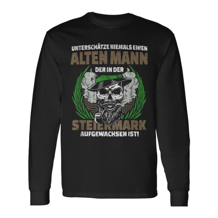 Men's Underschätze Niemal Einen Alten Mann Steiermark Slogan Langarmshirts Geschenkideen