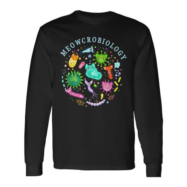 Meowcrobiology Cat Meow Microbiology Science Bacteriology Long Sleeve T-Shirt