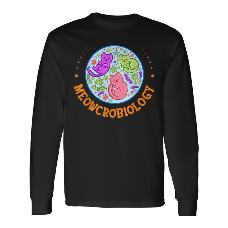 Meowcrobiology Cat Microbiology Science Biology Cat Lover Long Sleeve T-Shirt