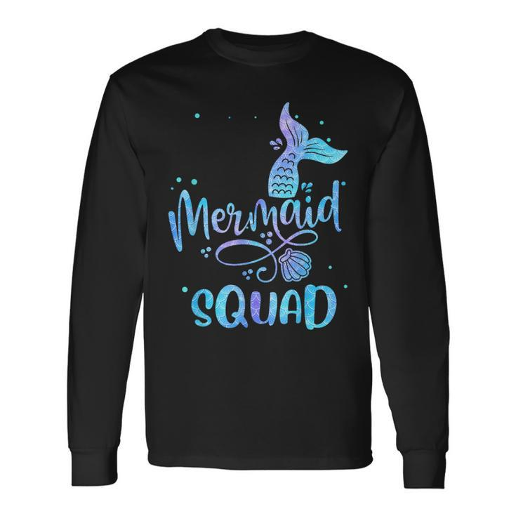 Mermaid Squad Cute Girls Birthday Squad Mermaid Tail Party Long Sleeve T-Shirt