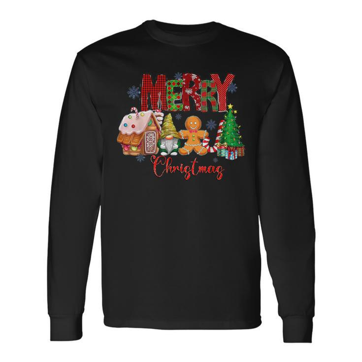 Merry Christmas Candy House Lemon Gnome Gingerbread Pajamas Long Sleeve T-Shirt Gifts ideas
