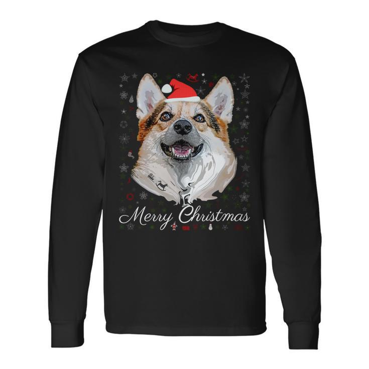 Merry Christmas Corgi Santa Dog Ugly Christmas Sweater Long Sleeve T-Shirt