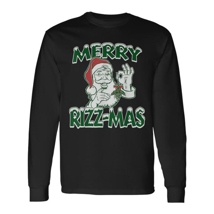 Merry Rizz-Mas Santa Christmas Long Sleeve T-Shirt